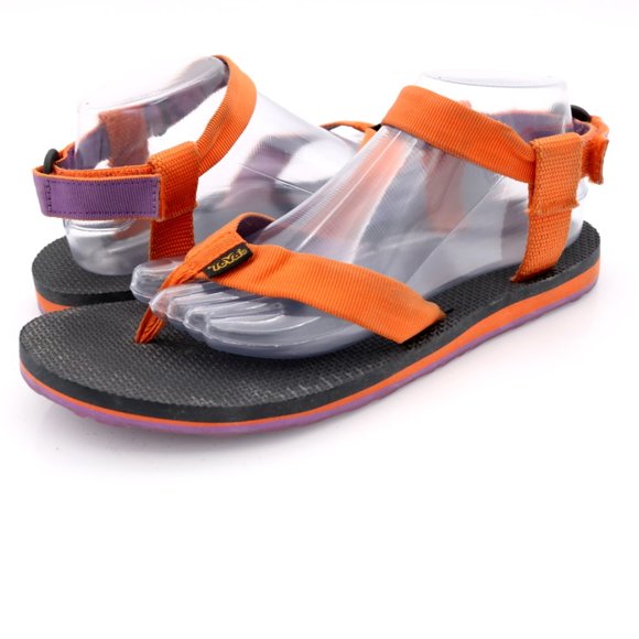 Teva Shoes - Teva Womens Black Orange Flat Ankle Strap Sandals